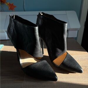 L.A.M.B Black Leather Women's Heels